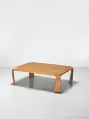 Saburo Inui, 'Zataku' table, designed 1959, Beech plywood, Japanese elm-veneered wood