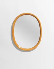 Mirror, designed 1975 by Sori Yanagi, Beech, mirrored glass, sold Oct 2023