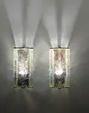 Eugène Printz, Pair of wall lights, commissioned by Maître Durand-Villette, 5 rue Cognacq-Jay, Paris, 1938, Brass, glass
