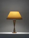 Eugène Printz, Table lamp, commissioned by Maître Durand-Villette, 5 rue Cognacq-Jay, Paris, 1938, Patinated copper, fabric shade