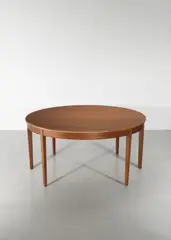 Jacob Kjær, Rare extendable dining table, 1962, Mahogany-veneered wood