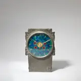 Archibald Knox, 'Tudric' mantel clock, model no. 0609, 1902-1905, Pewter, enamel, gilt