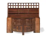 Sidney Barnsley, An important bow-fronted oak dresser, circa 1900, An important bow-fronted oak dresser, circa 1900