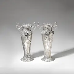 Pair of flower vases, model nos.331a and 331b by Wmf, circa 1900, sold Jun 2023
