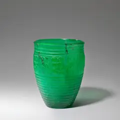 François Décorchemont, 'Vase frise carrés fruits et feuilles' in green, Model 285, circa 1926