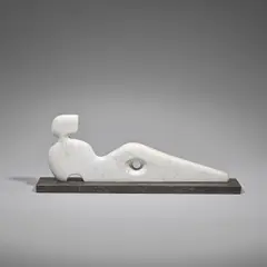 Bather by Jos van Vreeswijk, circa 1990, Marble, granite base, offered Jun 2023