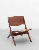 Ernest Race, 'Cormorant' folding chair, circa 1959, Mahogany-veneered plywood, teak, brass