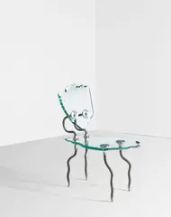 Danny Lane, 'Etruscan' chair, designed 1984, Hand-cut float glass, stainless steel