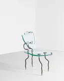 Danny Lane, 'Etruscan' chair, designed 1984, Hand-cut float glass, stainless steel