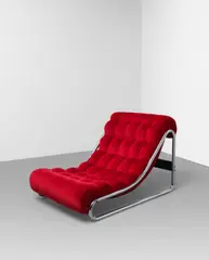Gillis Lundgren, 'Impala' easy chair, 1972-1974, Fabric upholstery, chromium-plated steel, stained ash