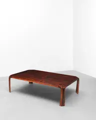 Saburo Inui, 'Zataku' low table, designed 1959, Pernambuco-veneered wood, Japanese elm