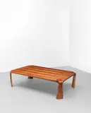 Saburo Inui, 'Zataku' low table, designed 1959, Indian rosewood-veneered wood, Japanese elm