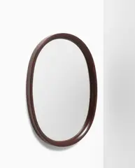 Mirror by Sori Yanagi, circa 1975, Stained beech, mirrored glass, sold Apr 2023