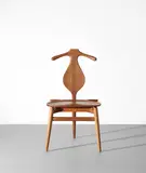 Hans J. Wegner, Valet chair, model no. 540, designed 1953, Teak, oak, brass, leather