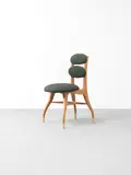 Vilhelm Lauritzen, 'Orchestra' chair, designed for the Radiohuset (National Broadcasting House), Copenhagen, designed 1942, Oak, oak-veneered wood, brass, fabric upholstery