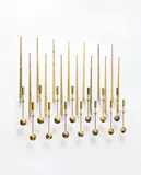 Pierre Forssell, Group of 14 'Pendel' wall-mounted candle holders, designed late 1950s, Brass
