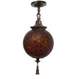 Handel, Clover Hanging Light, chipped ice glass, patinated metal, brass