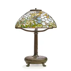 Tiffany Studios, Rare Rose and Butterfly Table Lamp