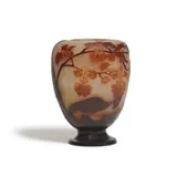 Footed Orchid Vase by Émile Gallé, overlaid and etched glass, deeply etched 'Gallé', offered Oct 2023