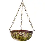 Émile Gallé, Fern Plafonnier, cameo glass, patinated and gilt metal, cameo signed 'Gallé' to shade