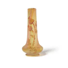 FRÉRES by Daum, acid-etched, enameled and gilt decorated glass, signed in gilt 'Daum Nancy' with Cross of Lorraine, offered Oct 2023