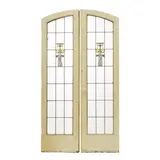 George Washington Maher, Pair of Tall Curved Hollyhock Windows