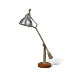 Edouard-Wilfred Buquet, Adjustable Desk Lamp, aluminum, nickel-plated brass, walnut