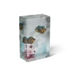 Alfredo Barbini, Aquarium Sculpture with Three Fish, internally decorated glass, etched 'A
