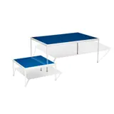 Richard Schultz, Two Tables, enameled metal, the dining table with Knoll label on underside