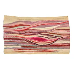 Tapestry by Romeo Reyna, handwoven wool, cotton, jute, and rope, sold Oct 2023