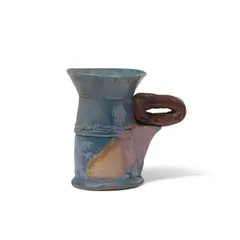 Untitled (Cup) by Ron Nagle, glazed stoneware with engobe, sold Oct 2023