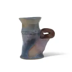 Ron Nagle, Untitled (Cup), glazed stoneware with engobe, together with graphite sketch signed and inscribed 'TO JACK Ron Nagle'