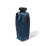 Gutte Eriksen, Tall Blue Black Bottle, glazed stoneware