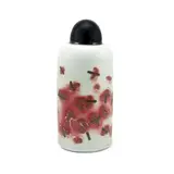 Adrian Saxe, Covered Jar, porcelain, copper red decoration and iron saturated lid, incised 'SAXE' on underside