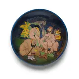 Viola Frey, Nude Men Blues (Bowl), glazed stoneware, signed 'V