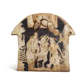 Viola Frey, Untitled (Vessel with Figures and Movable Cloud), glazed, incised and painted ceramic