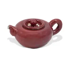 Michael Frimkess, Untitled (Red Teapot), glazed stoneware