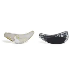 Ethan Stern, Two Boomerang Form Sculptures, blown and wheel cut glass, one etched 'Ethan Stern 09' on underside