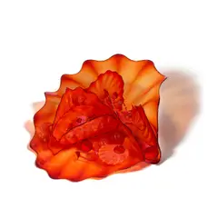 Torrid Red Sixteen-Piece Persian Set with Sable Lip Wraps by Dale Chihuly, blown glass, one element etched 'Chihuly 01', sold Oct 2023