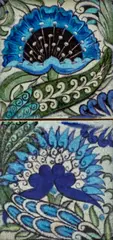 Two-Tile 'Mongolian' Panel by William De Morgan, sold Dec 2023