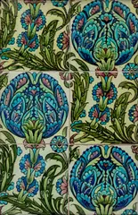 Six-Tile Panel by William De Morgan, painted in the Islamic style, glazed earthenware, framed, sold Dec 2023