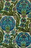 Six-Tile Panel by William De Morgan, painted in the Islamic style, glazed earthenware, framed, sold Dec 2023