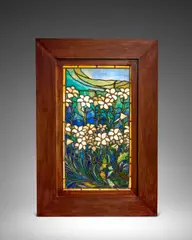 Lily Window by Tiffany Studios, leaded favrile glass, offered Dec 2023