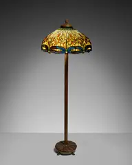 Tiffany Studios, 'Dragonfly' Floor Lamp, leaded glass, patinated bronze, shade stamped twice 'TIFFANY STUDIOS NEW YORK 5073'