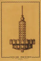Design Drawing for a Chandelier by Edgar Brandt, sold Dec 2023