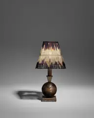 Table Lamp by Edgar Brandt, wrought-iron, stamped 'E, sold Dec 2023
