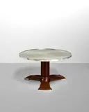 Jules Leleu, Occasional Table, macassar ebony, silvered bronze, mirror plate