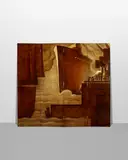 Henri Lancel, Four Panel Screen, lacquered wood, painted mark 'H