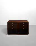 Jules Wabbes, Cabinet, for Le Mobilier Universel, wenge wood, lacquered wood, bronze