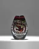 Edvin Ohstrom, 'Flickan Och Duvan' (Girl with Dove) Ariel Vase, for Orrefors, red and green glass cased in clear, engraved 'Orrefors Ariel No 140G Edwin Ohrstrom'